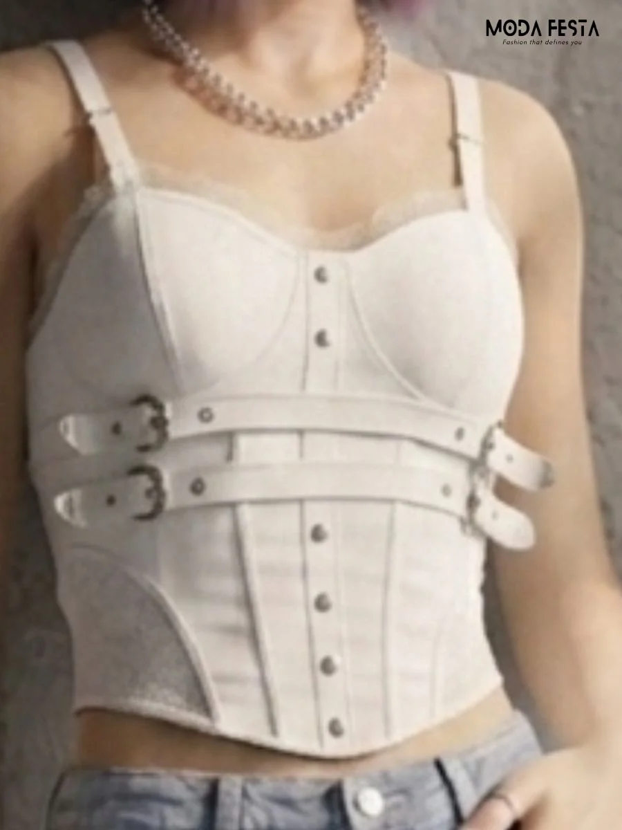 ModaFesta -buckle-strap-corset-white-crop-top