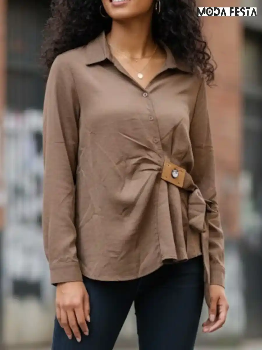 ModaFesta -elegant-side-wrap-top-brown