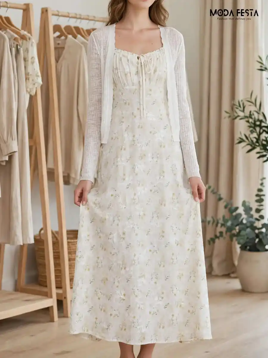 ModaFesta -floral-print-smocked-maxi-dress