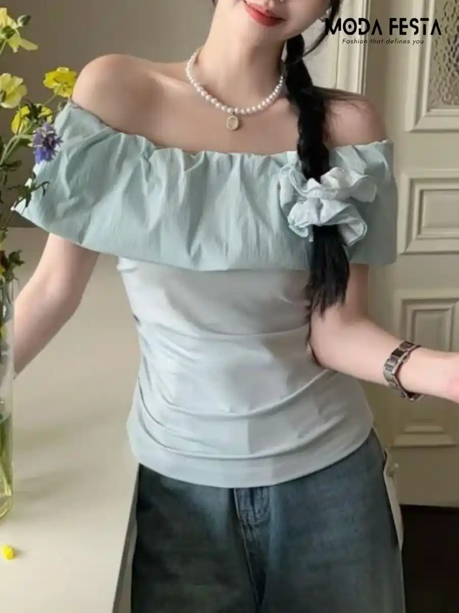 Elegant Off Shoulder Ruffle Top