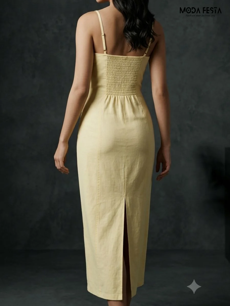 ModaFesta -sleeveless-midi-dress-spaghetti-midi-dress-square-neckline