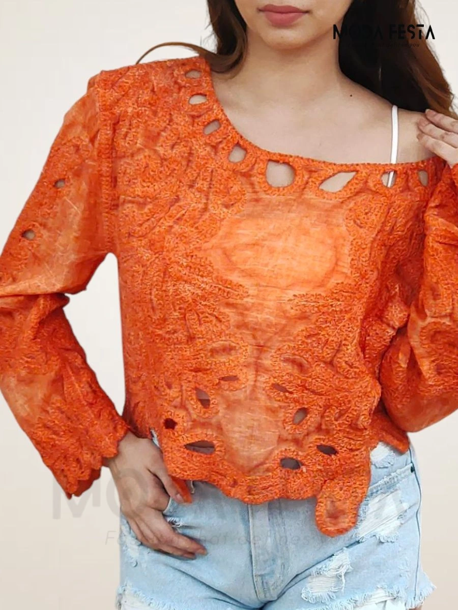 ModaFesta -knitted-top-orange