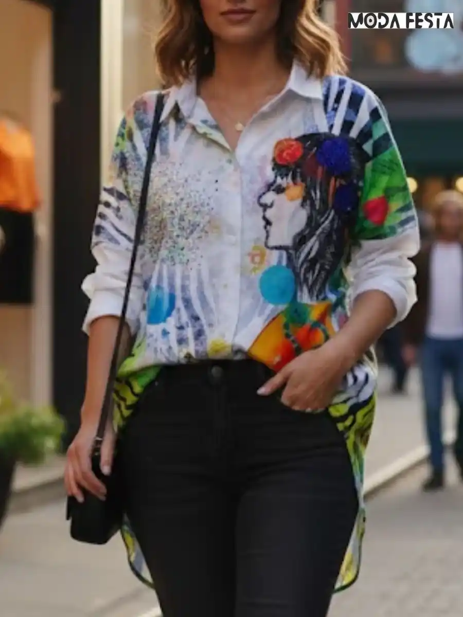ModaFesta -stylish-girl-printed-shirt-white