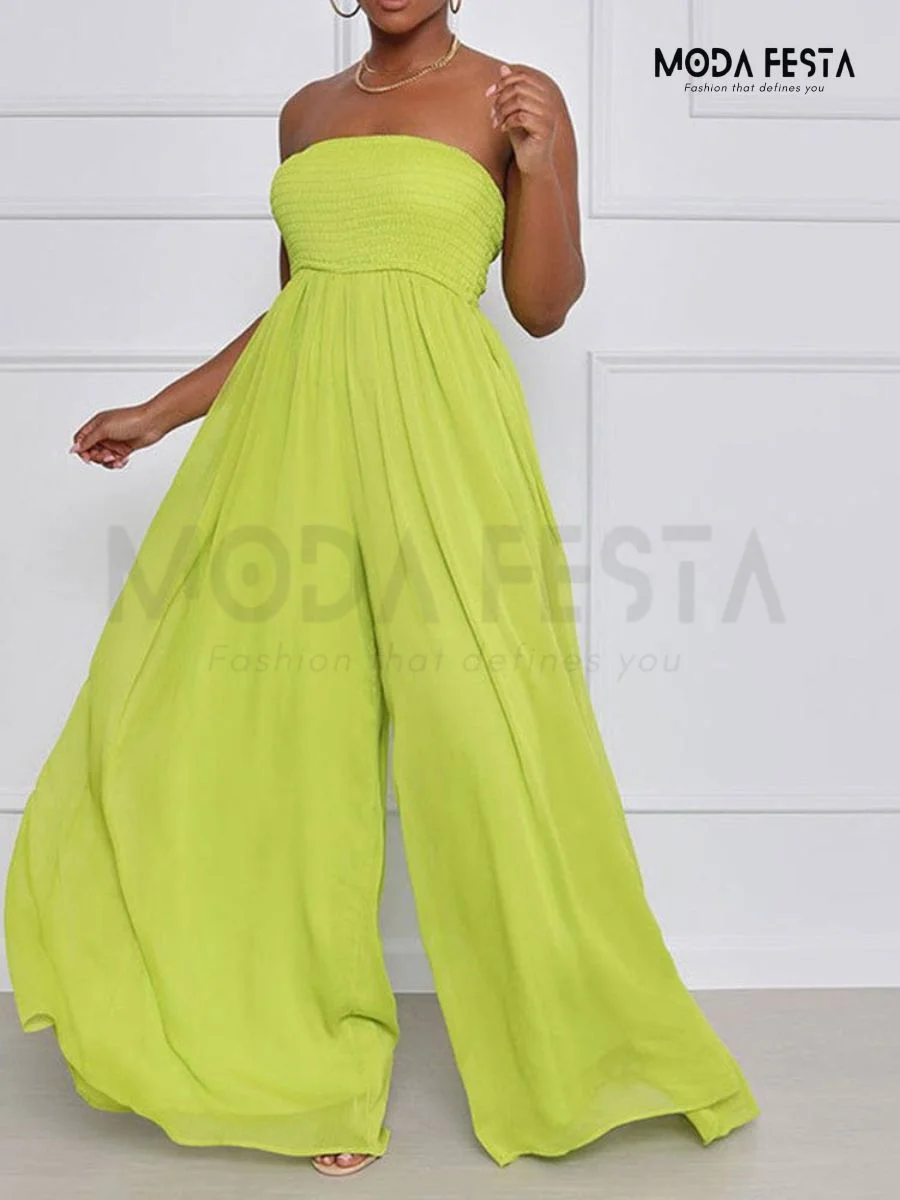 ModaFesta -free-flare-tube-jumpsuit-neon-green