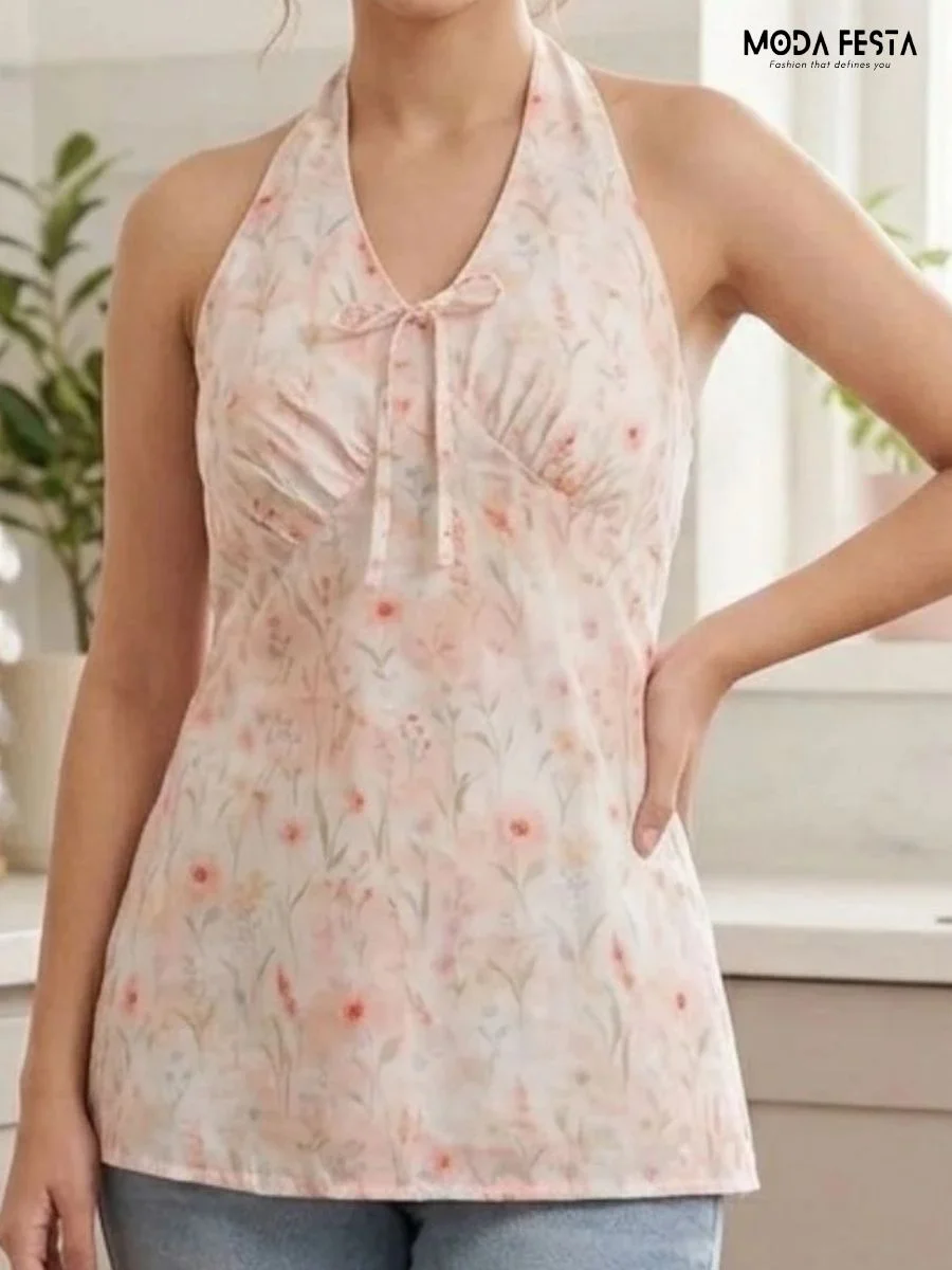 Floral Whisper Halter Top