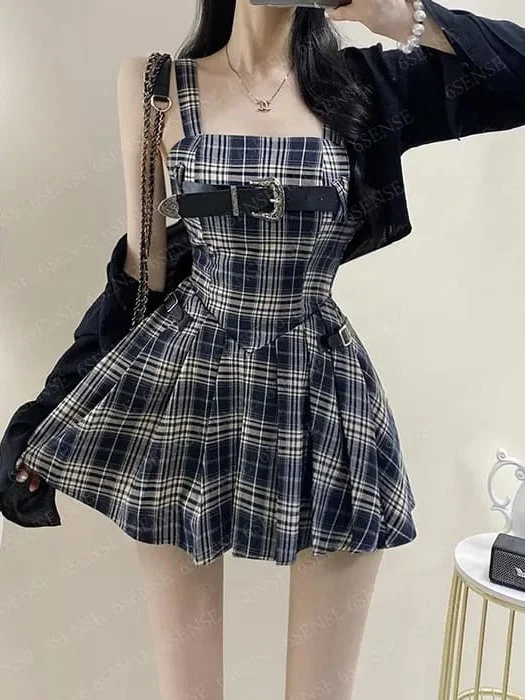 ModaFesta -belted-a-line-mini-dress-black