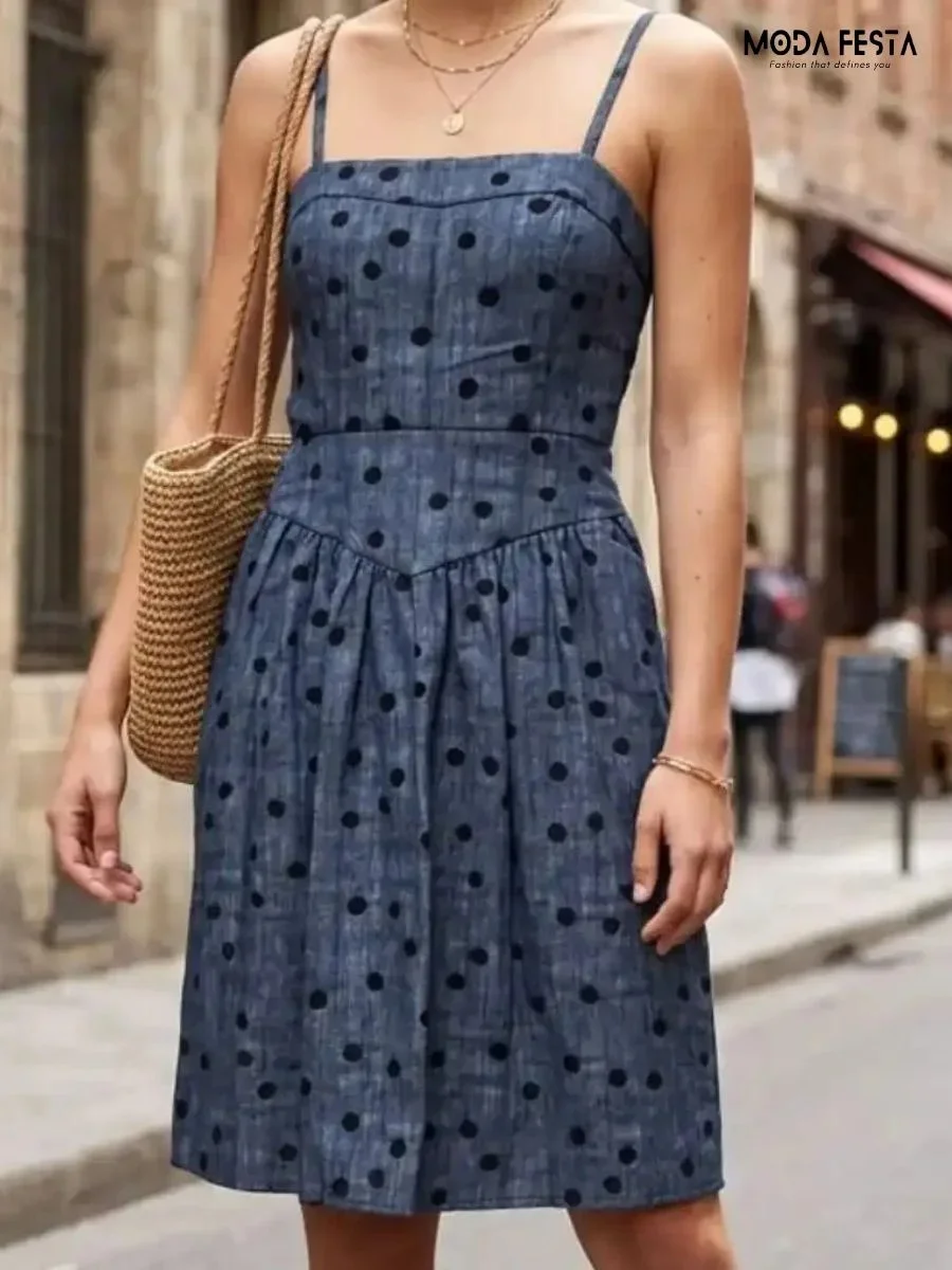 Stylish Polka Dot Short Dress