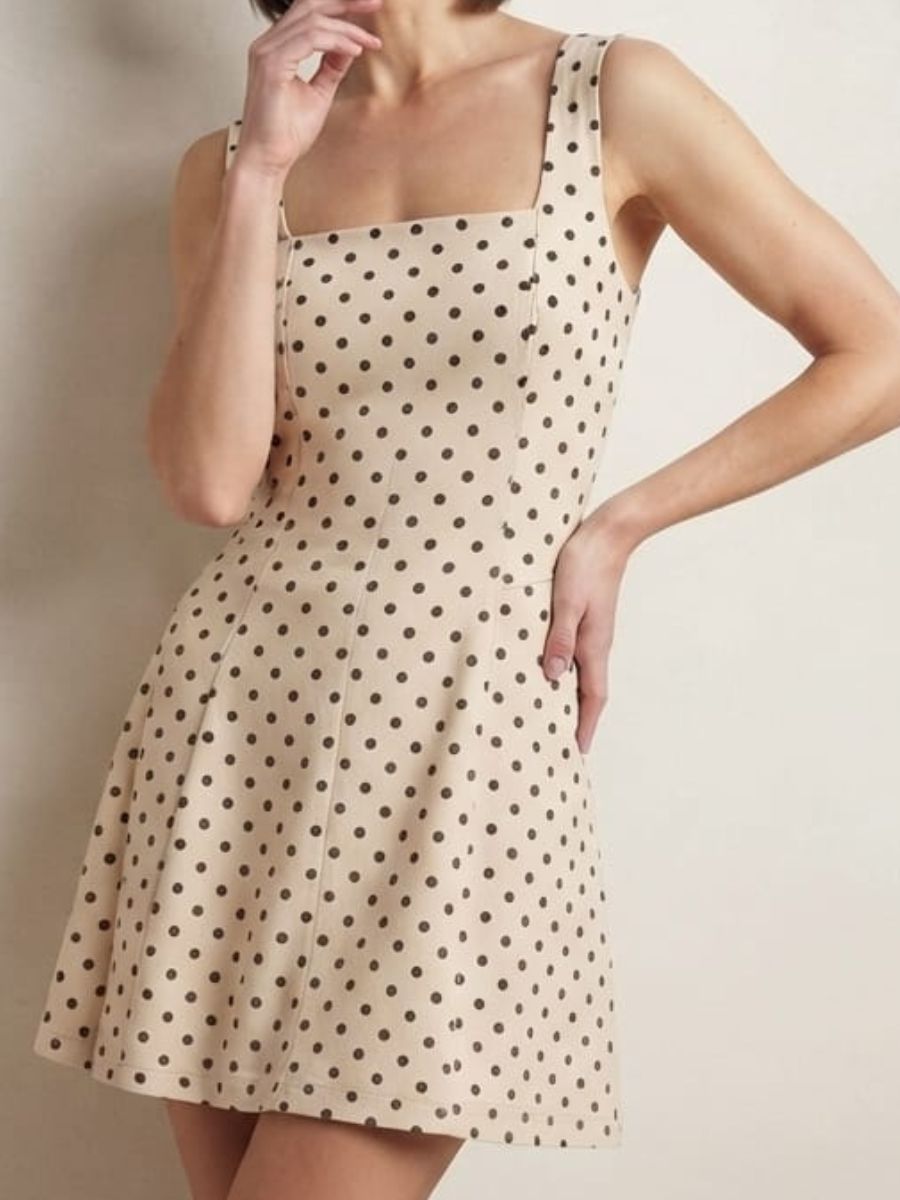 short-length-frock-polka,dots-dress-off-white