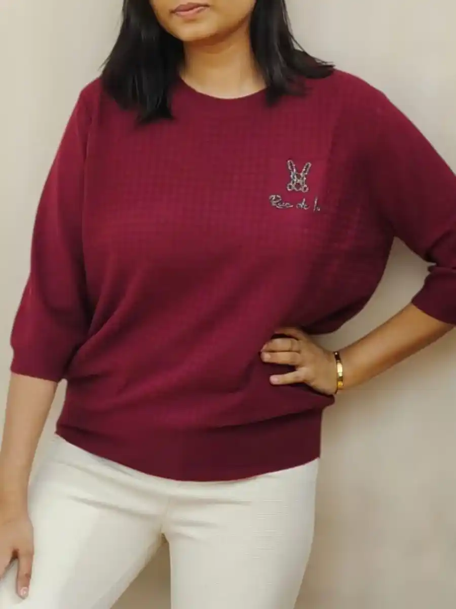 ModaFesta -elegant-trendy-knit-top-maroon
