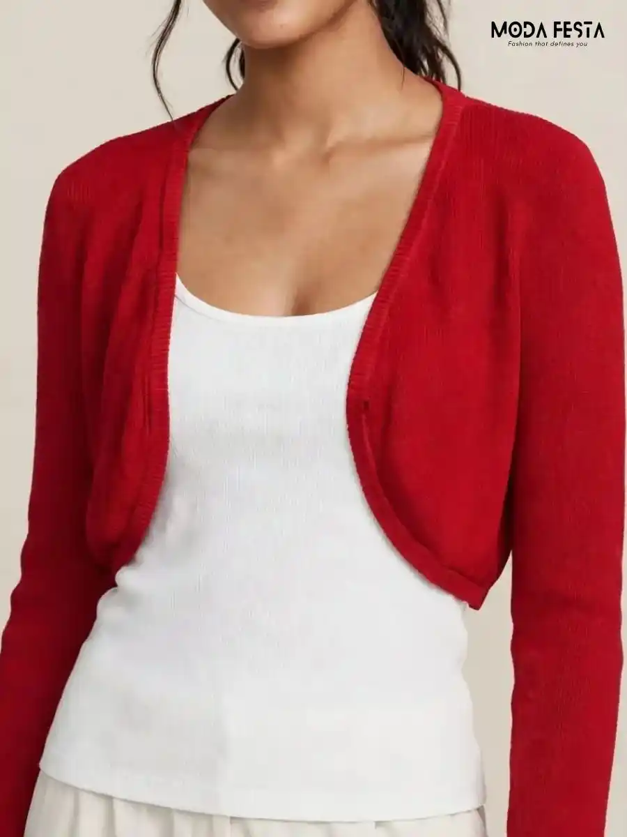 Red Open-Front Bolero Shrug