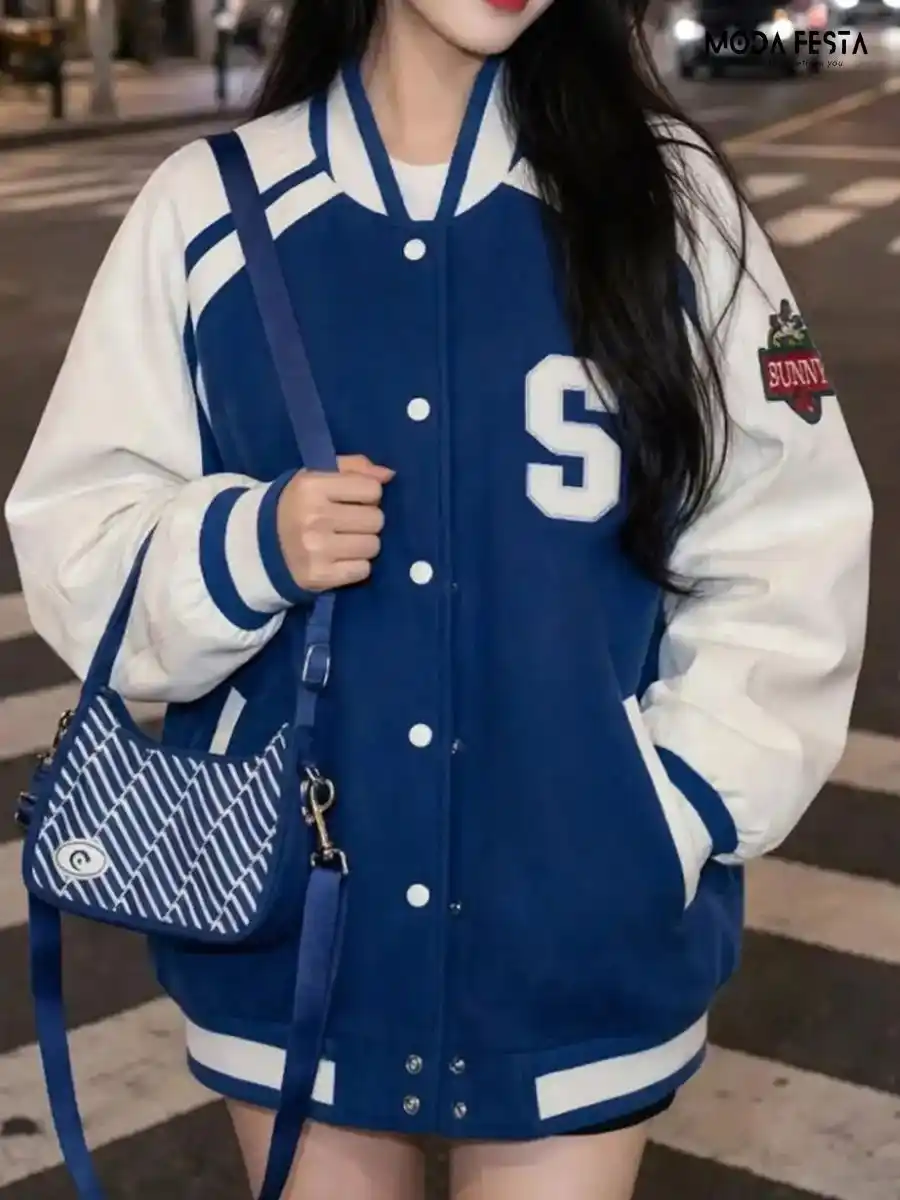 ModaFesta -casual-navy-blue-varsity-jacket-for-women
