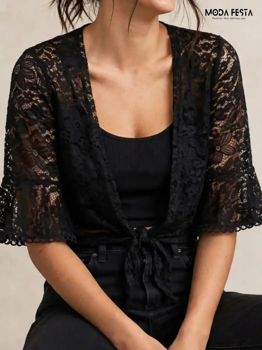 ModaFesta -black-lace-crop-shrug