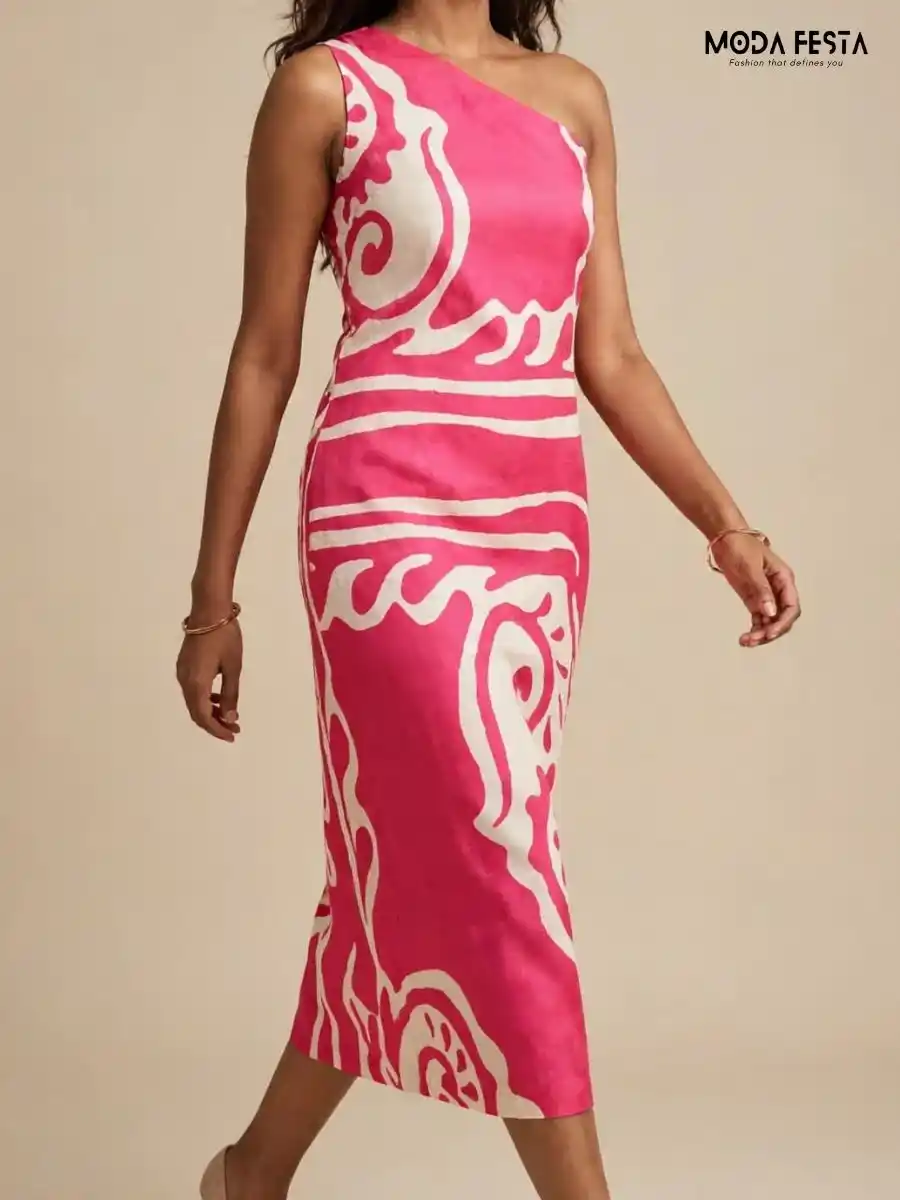 ModaFesta -one-shoulder-abstract-print-bodycon-dress