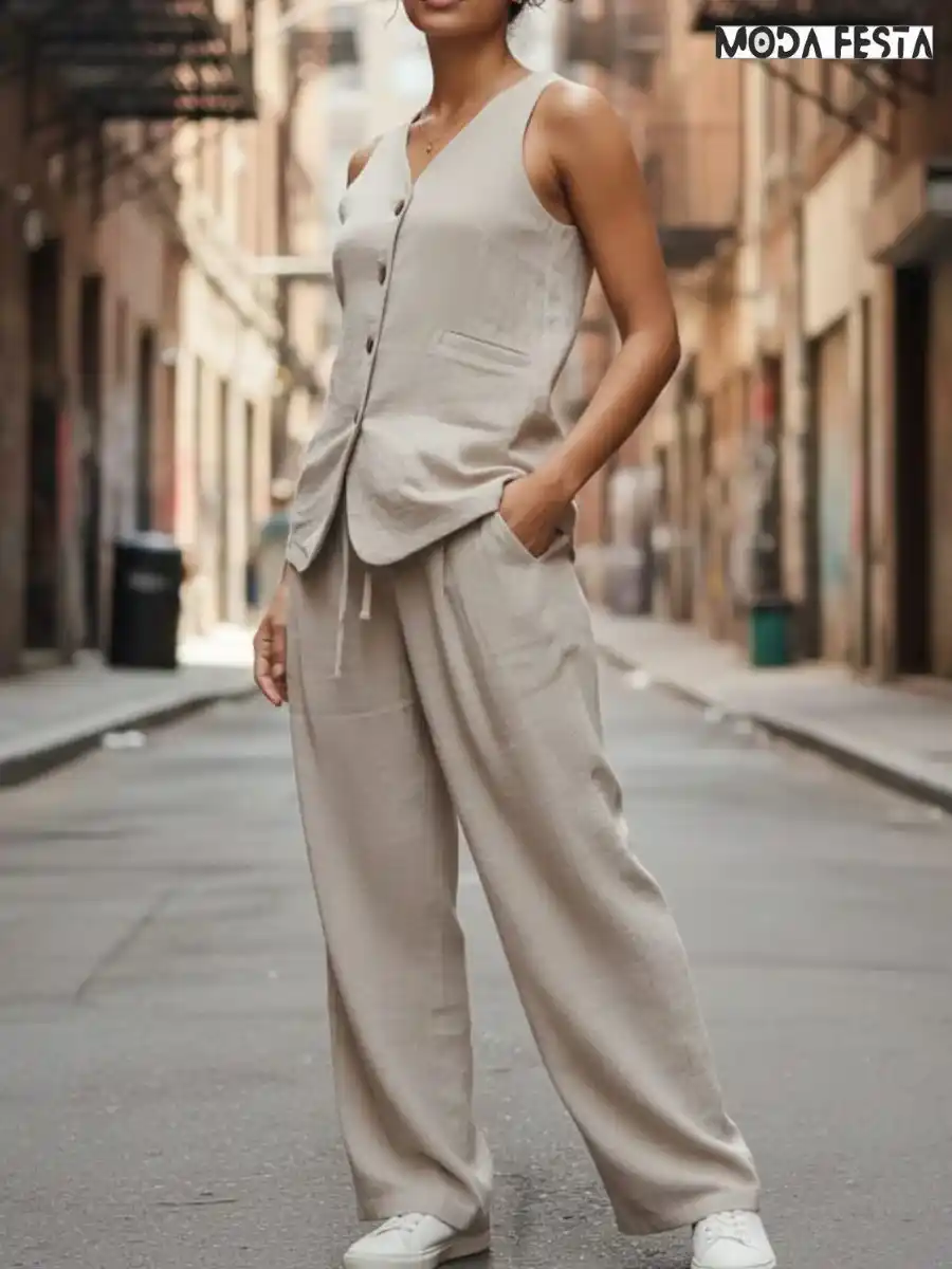 ModaFesta -elegant-linen-vest-coord-set-beige