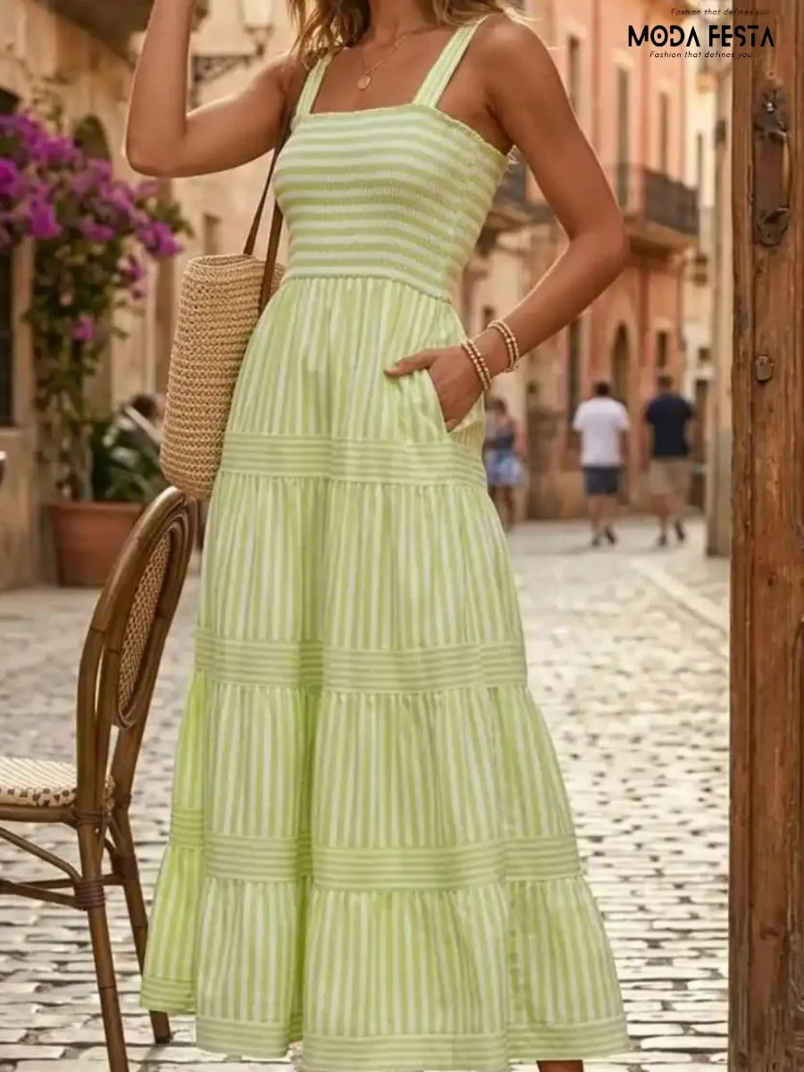 Elegant Summer Striped Dress