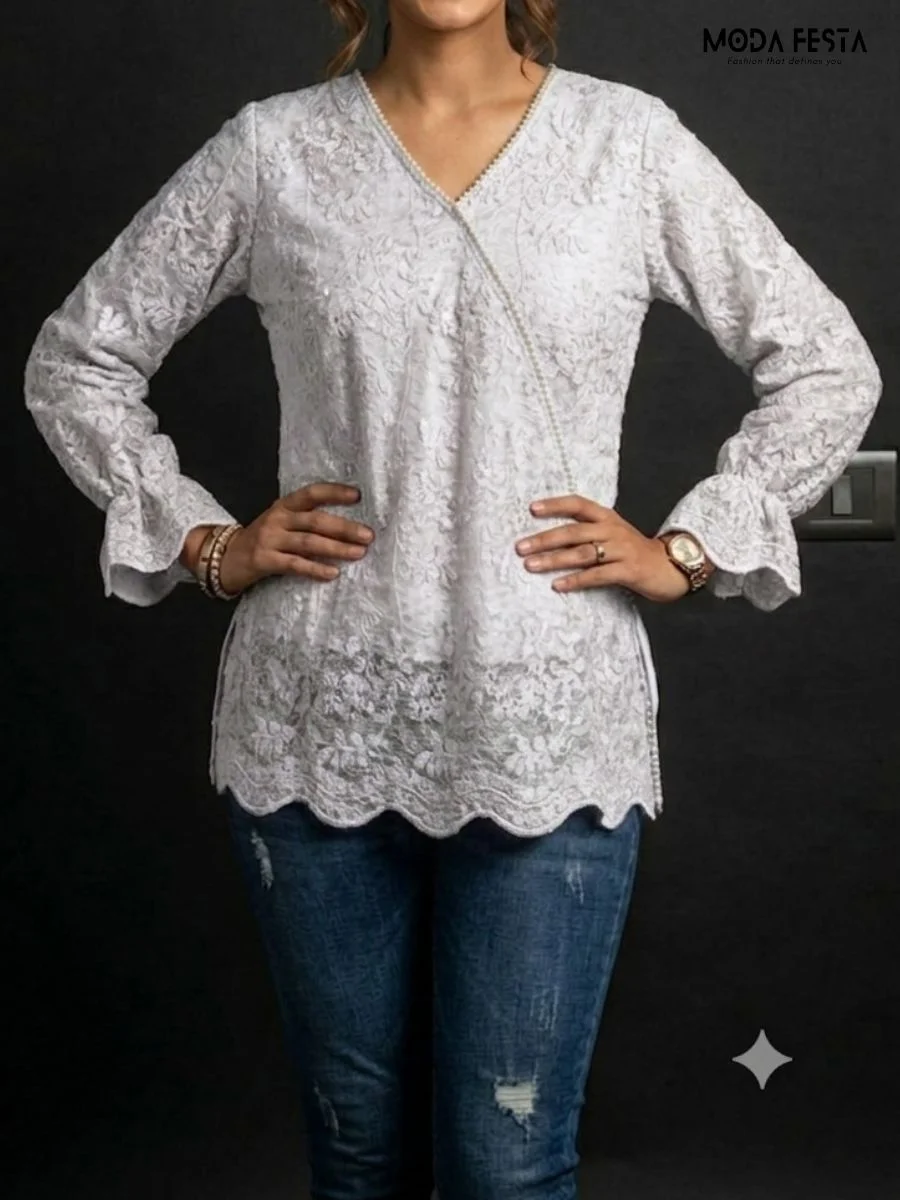 ModaFesta -ivory-sequin-lace-wrap