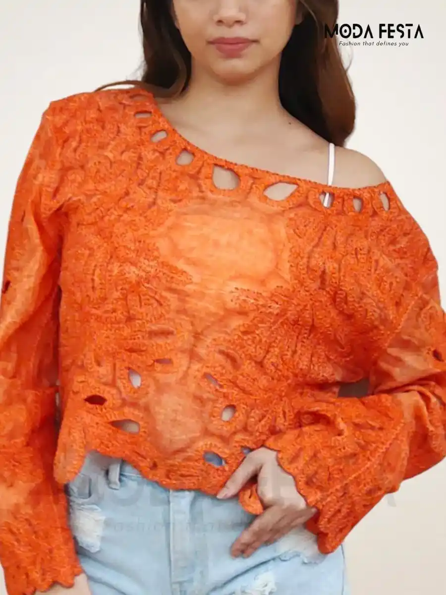 ModaFesta -knitted-top-orange