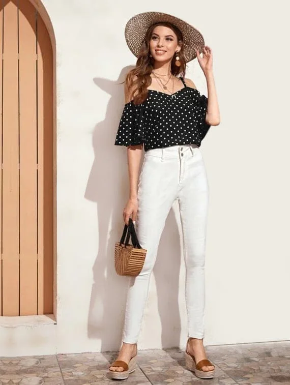 ModaFesta -polka-dot-butterfly--top-black