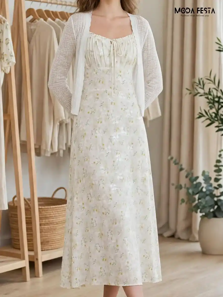 ModaFesta -floral-print-smocked-maxi-dress