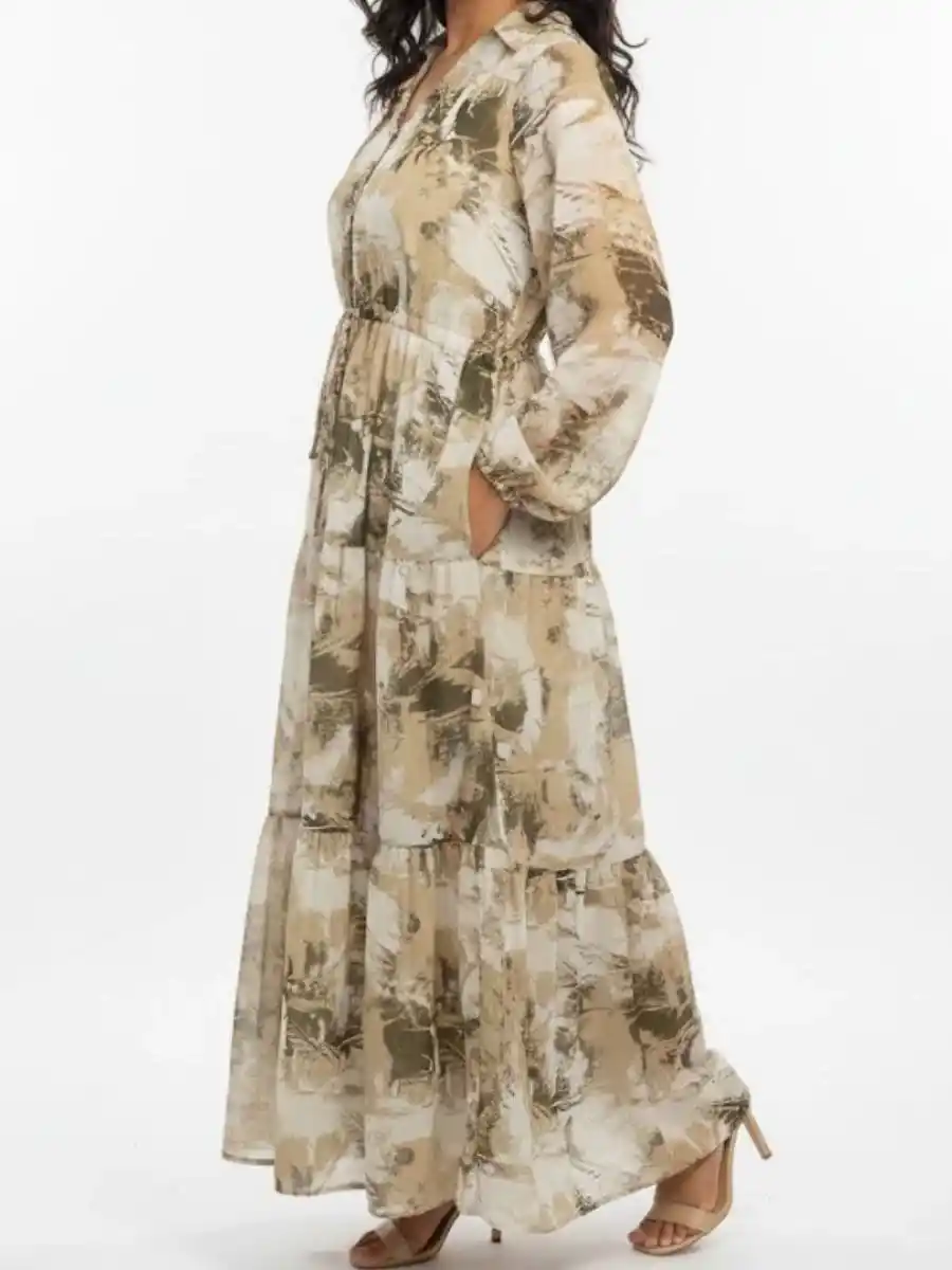 ModaFesta -floral-print-long-dress-green