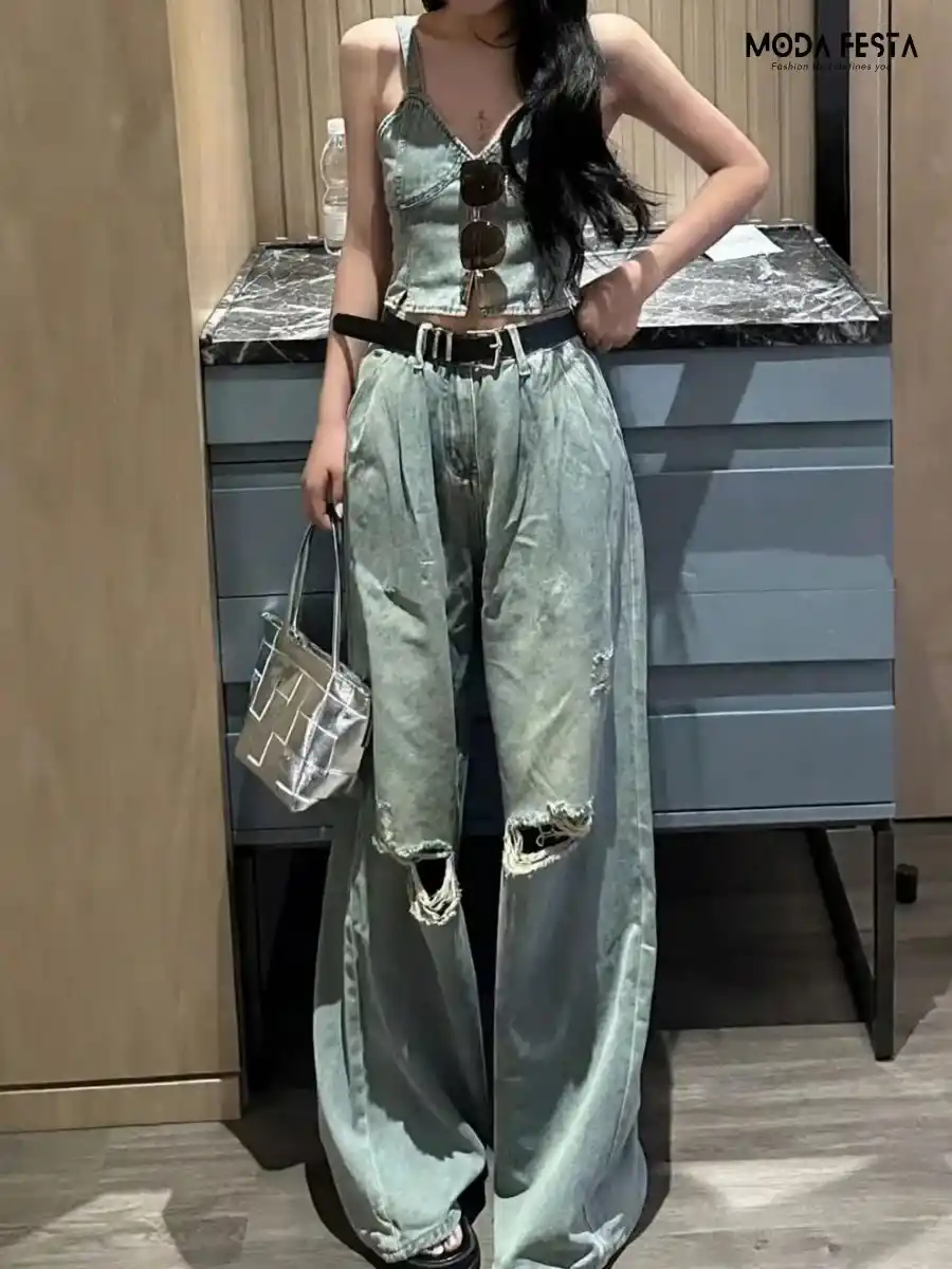 ModaFesta -waist-coat-denim-co-ord-set-ligh-jeans