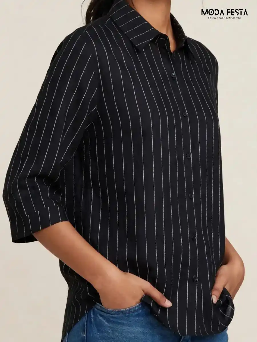 ModaFesta -pinstripe-button-down-shirt