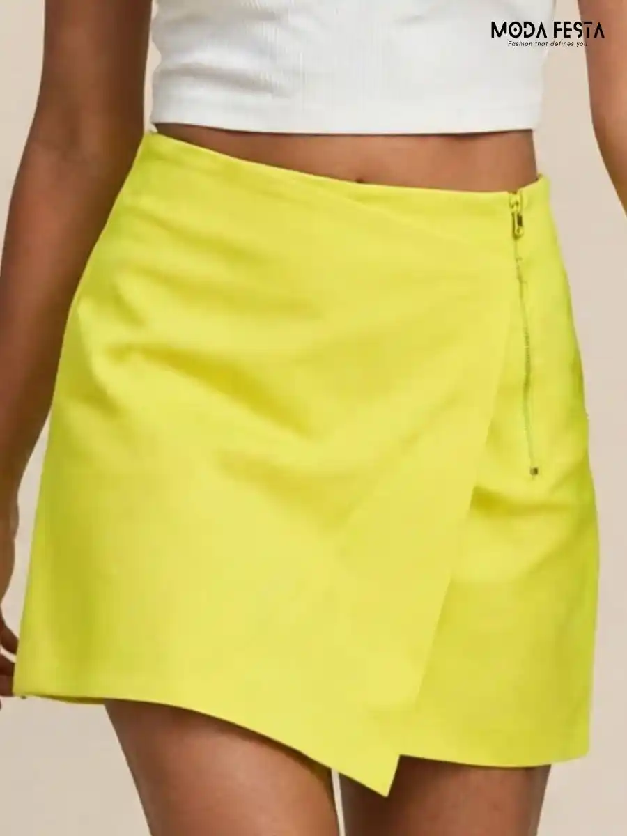 ModaFesta -solid-wrap-mini-skirt