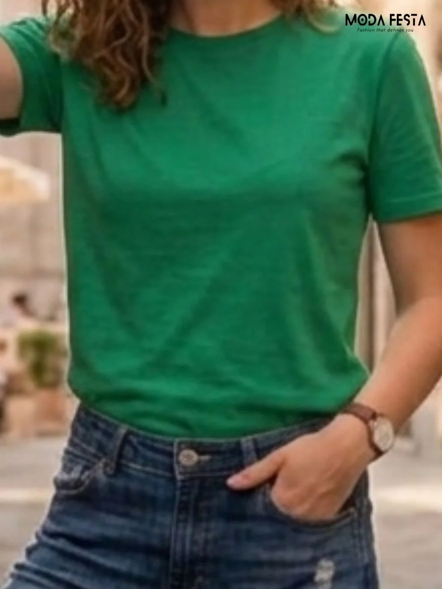 ModaFesta -essential-solid-green-top