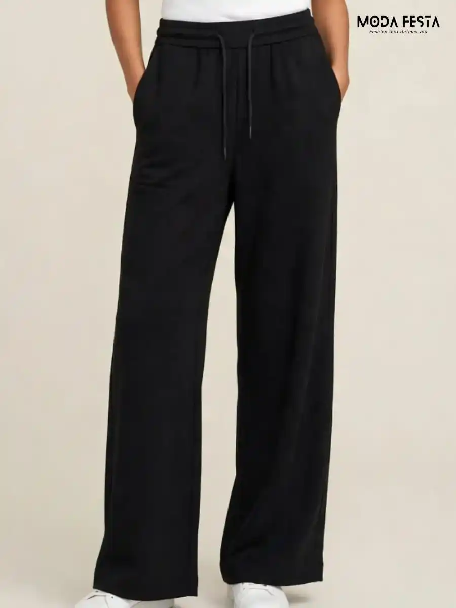 Black Drawstring Casual Pants