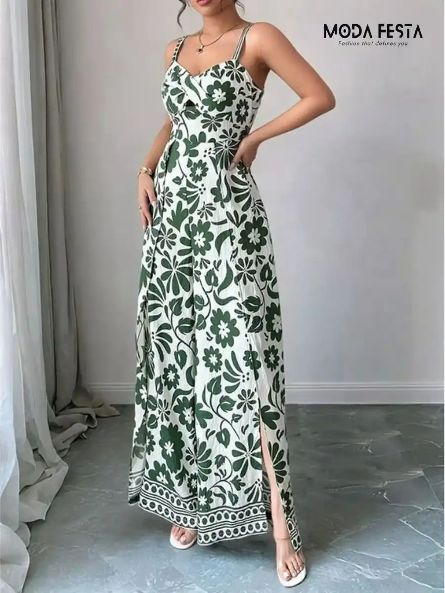 ModaFesta -floral-print-jumpsuit-green