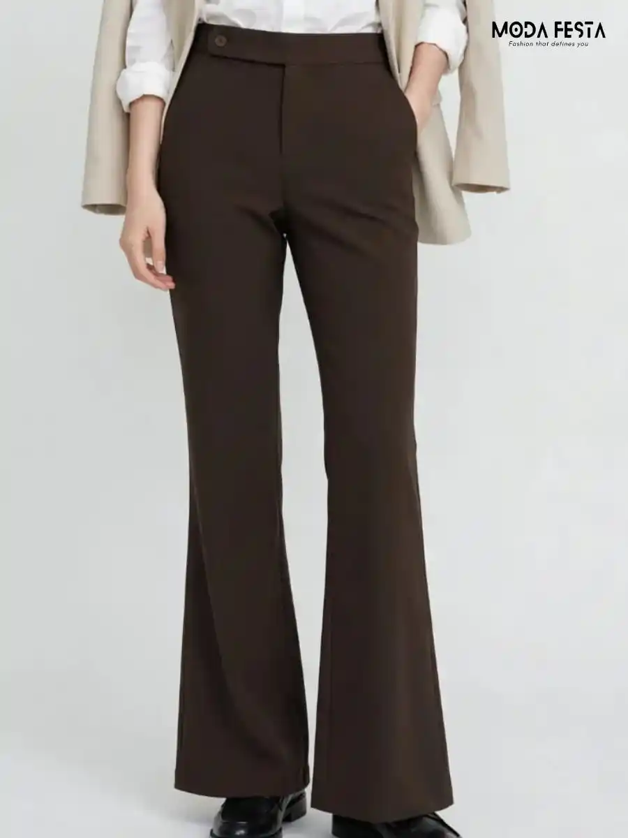 Dark Brown Flare Trousers