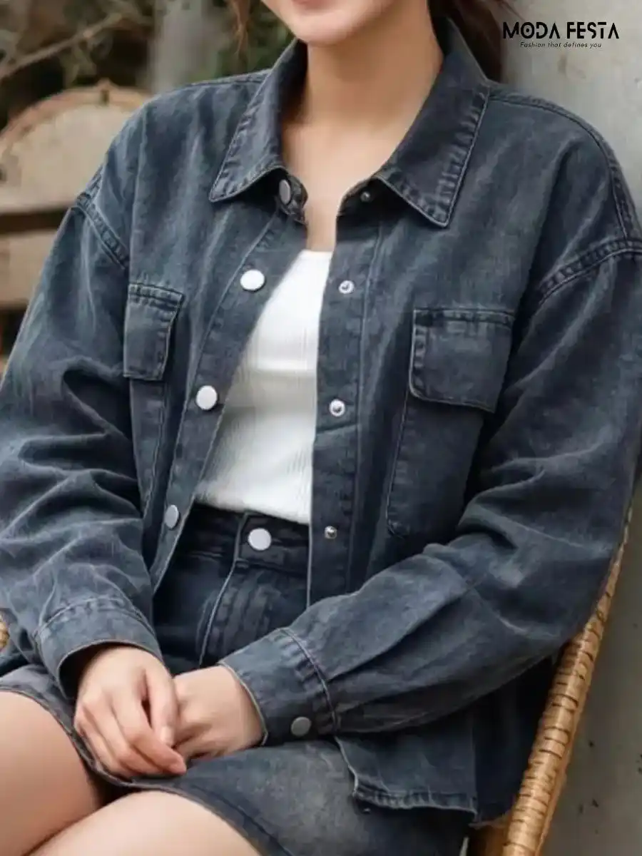 ModaFesta -casual-crop-jacket-black