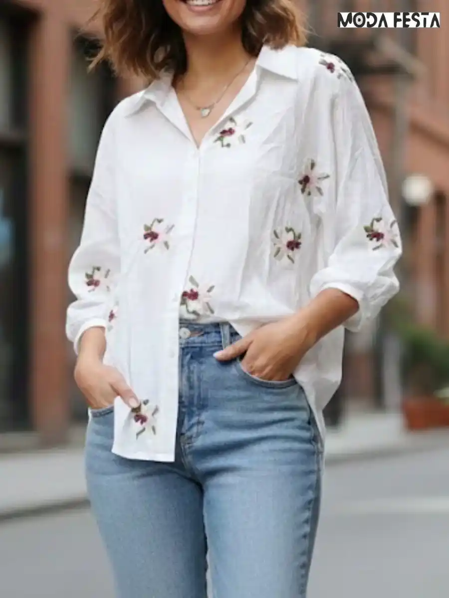 Elegant Wildflower Linen Shirt