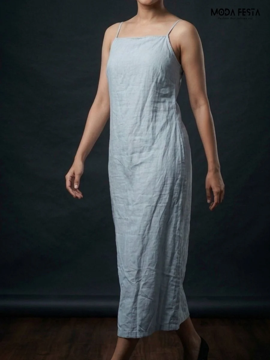 ModaFesta -cotton-blend-spaghetti-strap-midi-dress