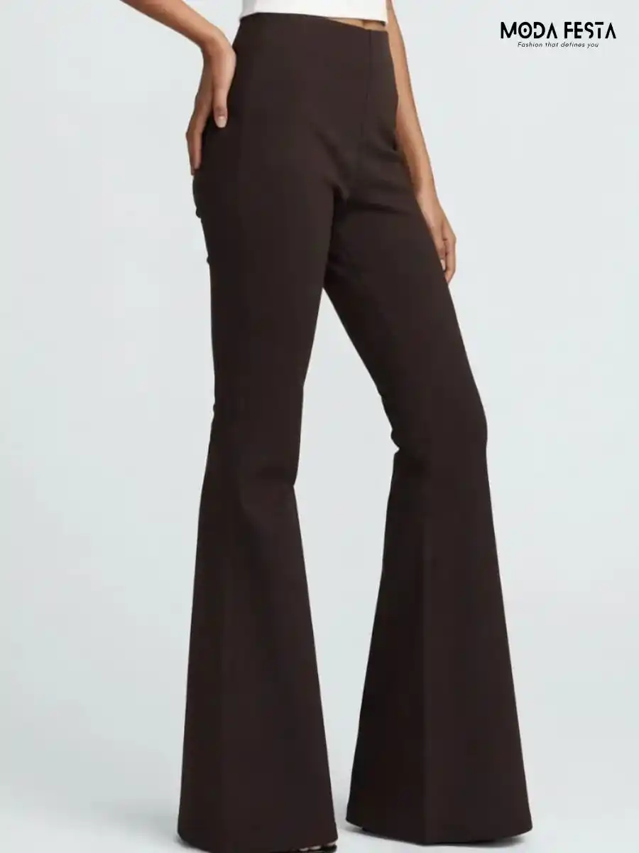 ModaFesta -dark-brown-high-waisted-flared-trousers