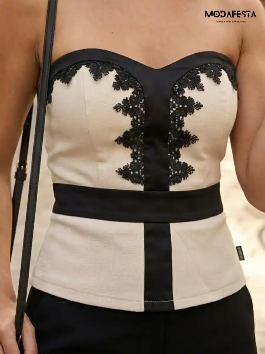 Elegant Tube Top Party Wear With Lace Style