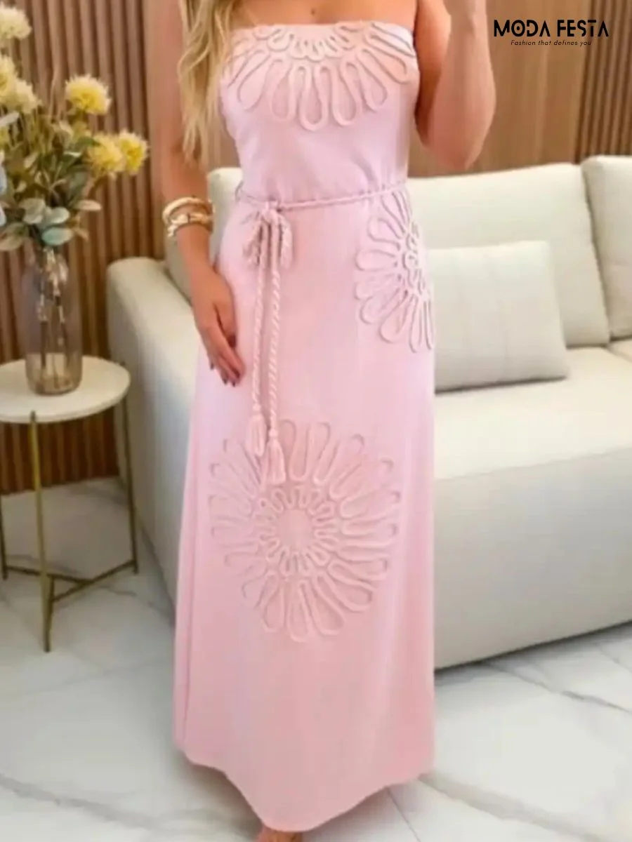 Classy Summer Tube dress With Belt