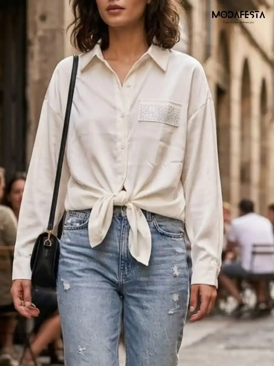 ModaFesta -cream-satin-lace-back-shirt