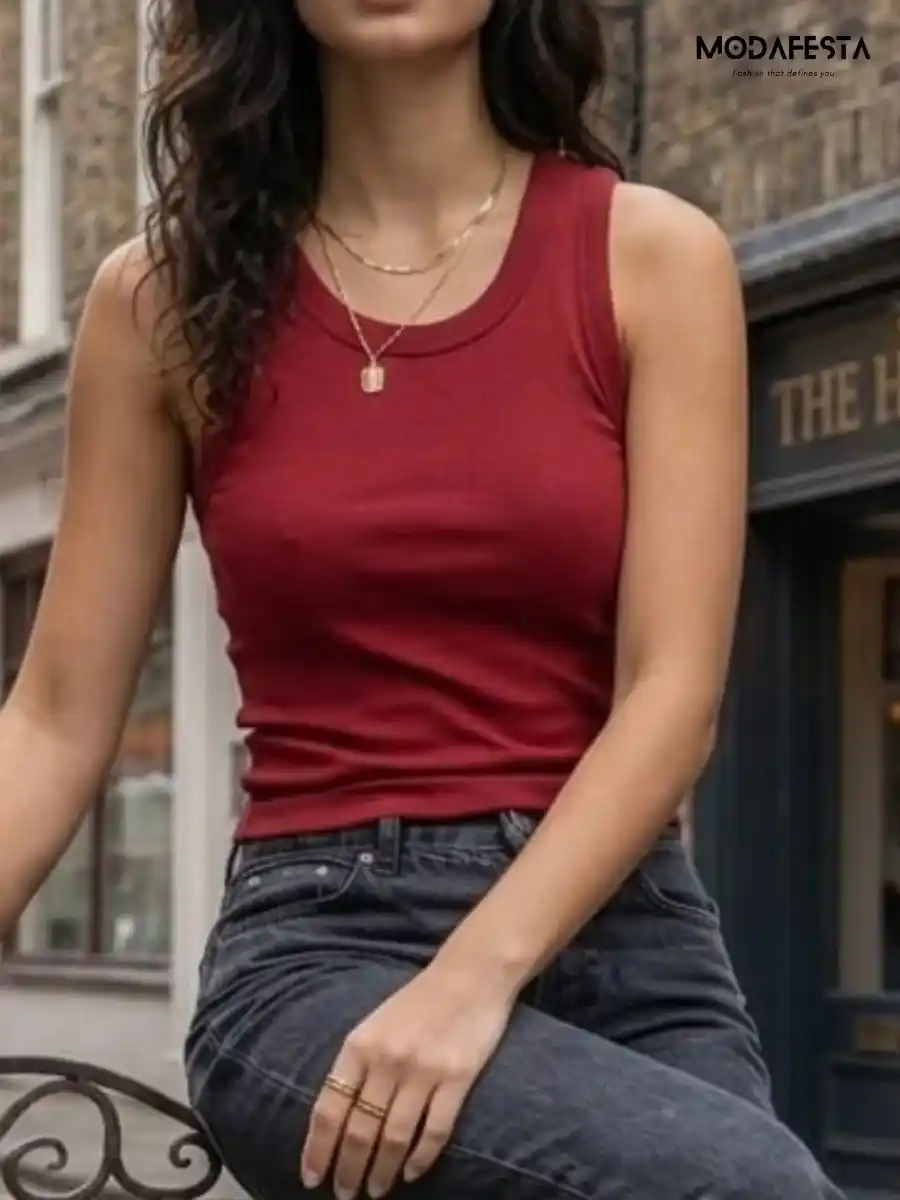 ModaFesta -elegant-light-red-rib-tank-top-1
