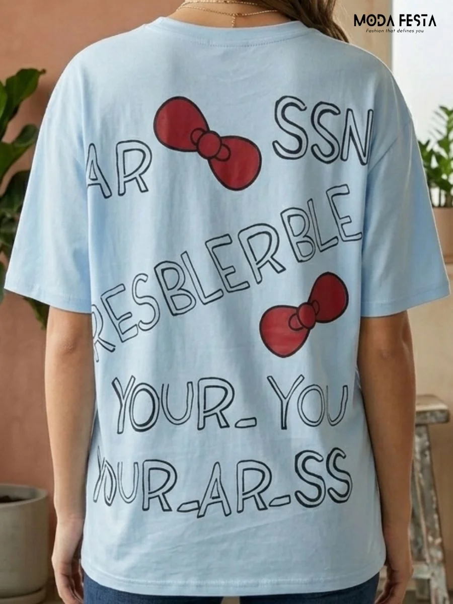 ModaFesta -blue-graphic-print-tee