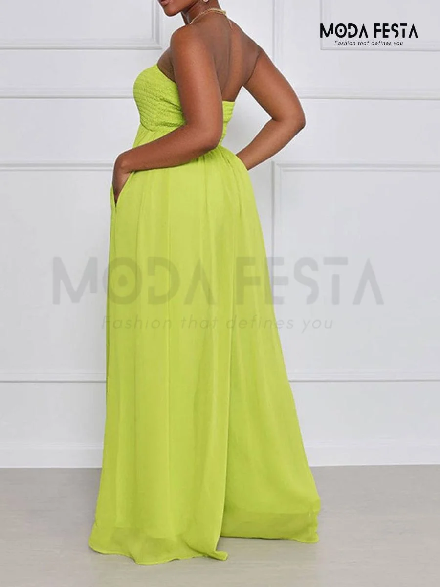 ModaFesta -free-flare-tube-jumpsuit-neon-green