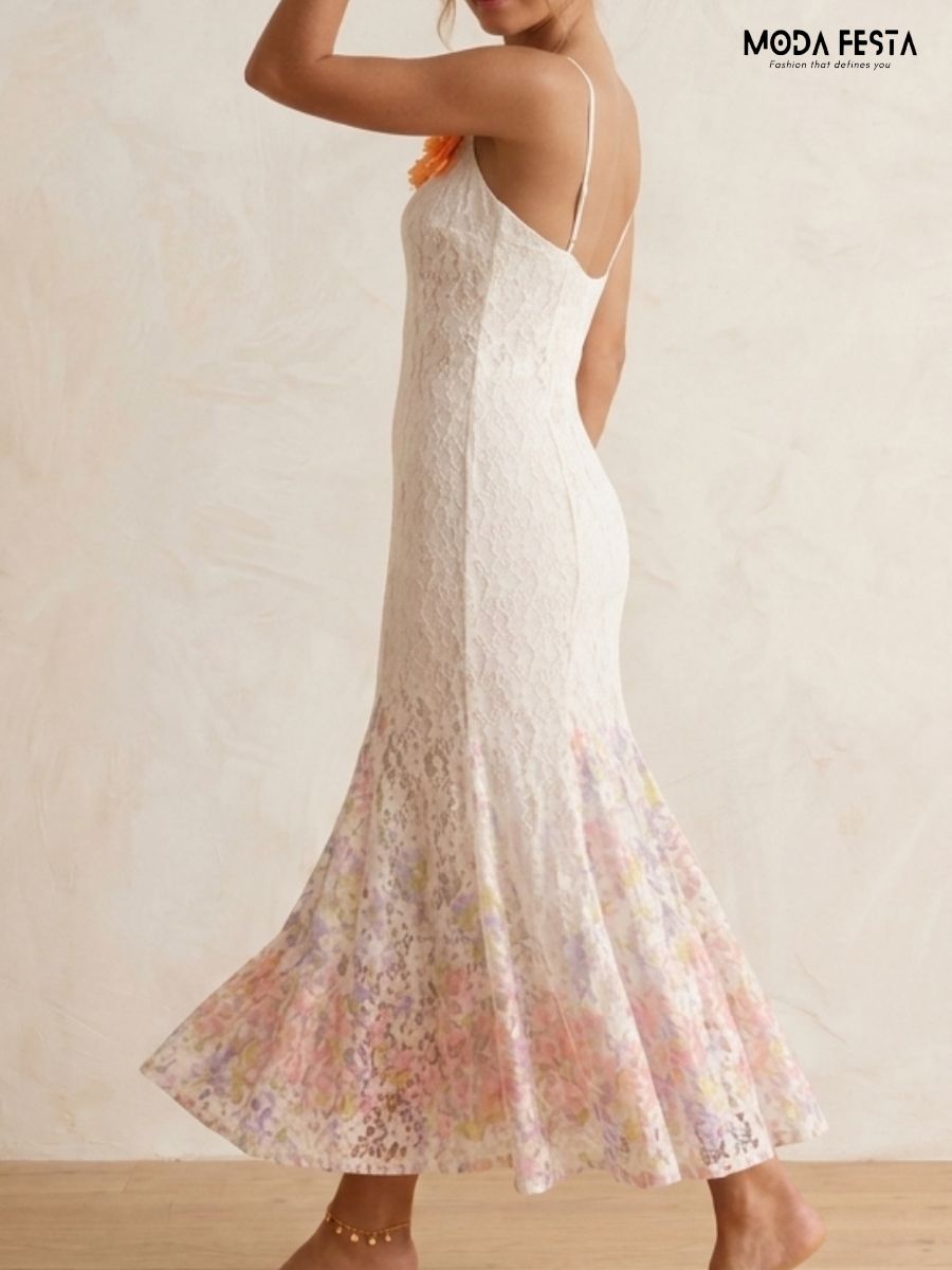 ModaFesta -floral-applique-lace-mermaid-midi-dress
