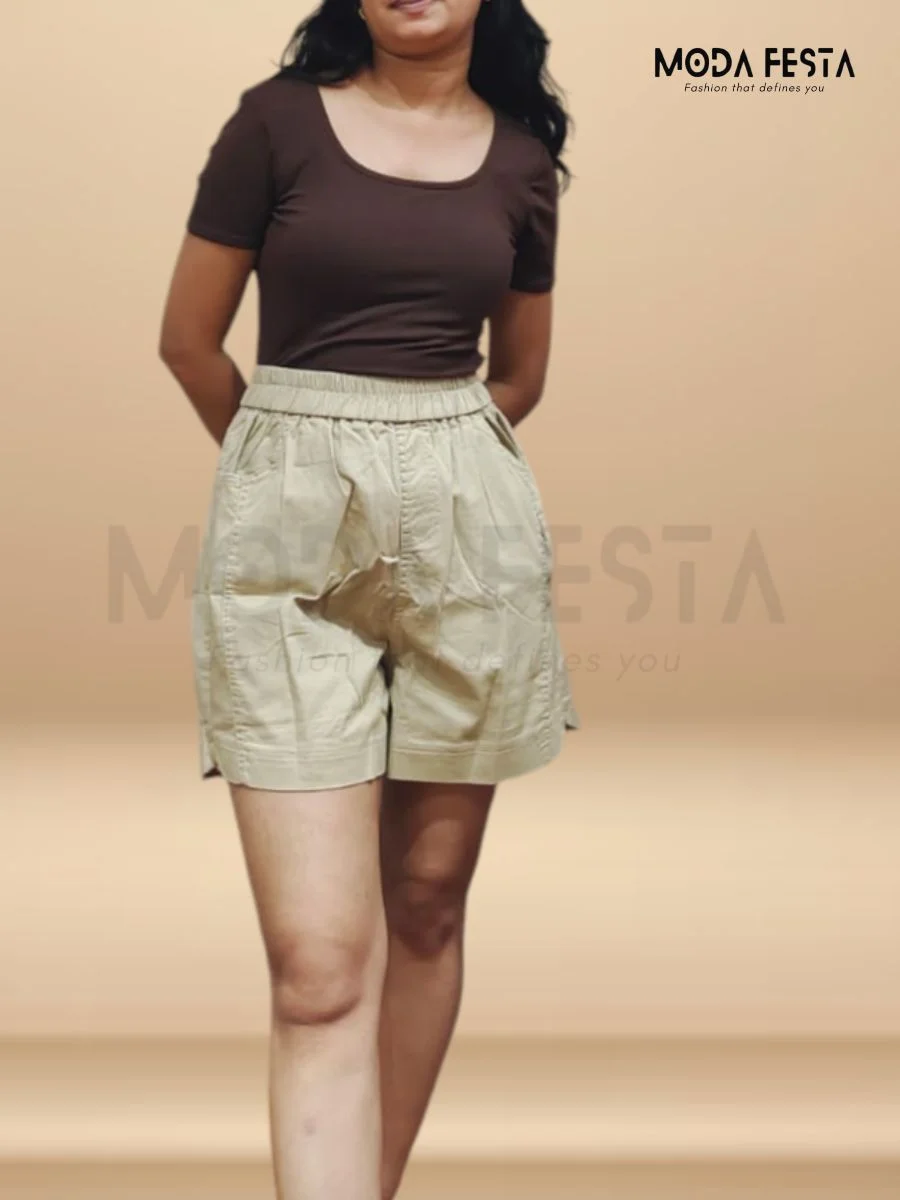 ModaFesta -summer-cotton-short-beige