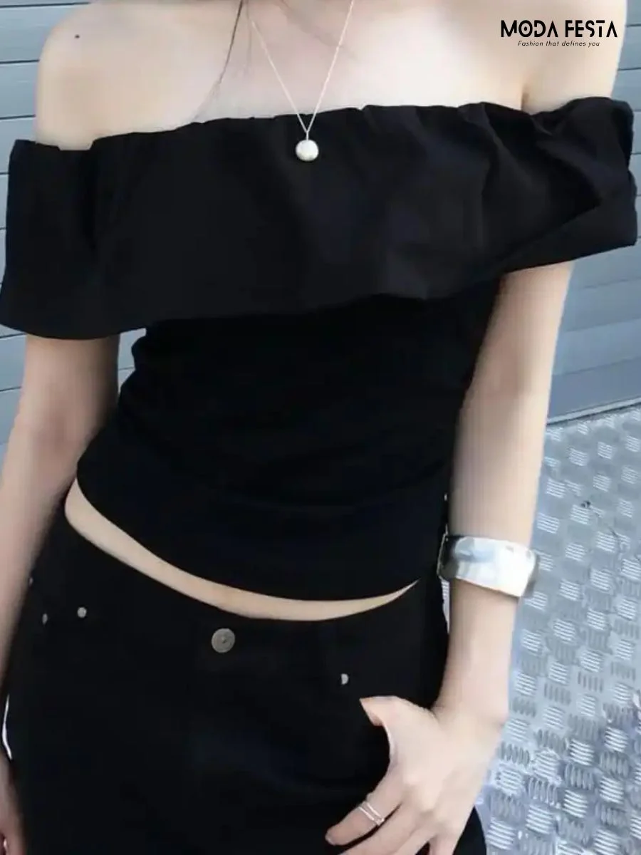 Elegant Off Shoulder Ruffle Top