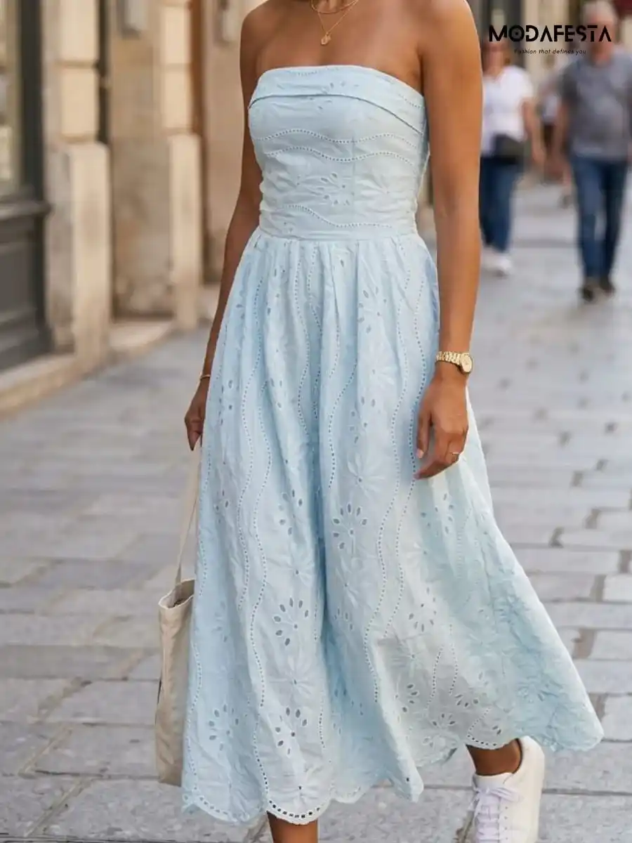 ModaFesta -elegant-chikan-tube-dress-sky-blue