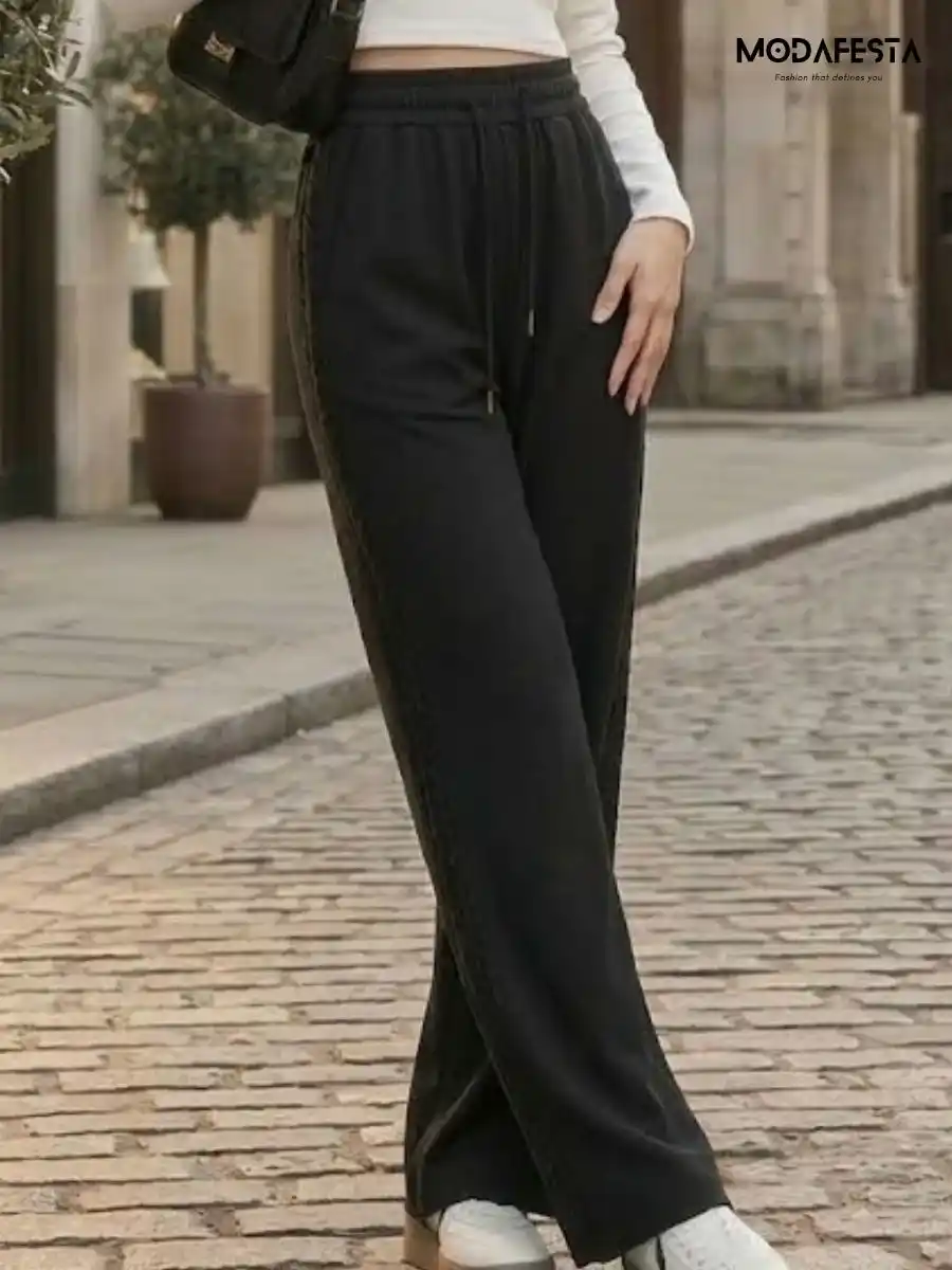 ModaFesta -truffle-knit-wide-leg-trousers-black