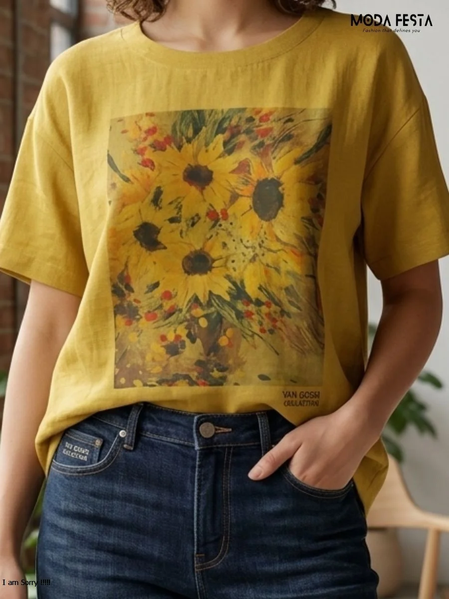 Van Gogh Sunflowers Graphic T-Shirt