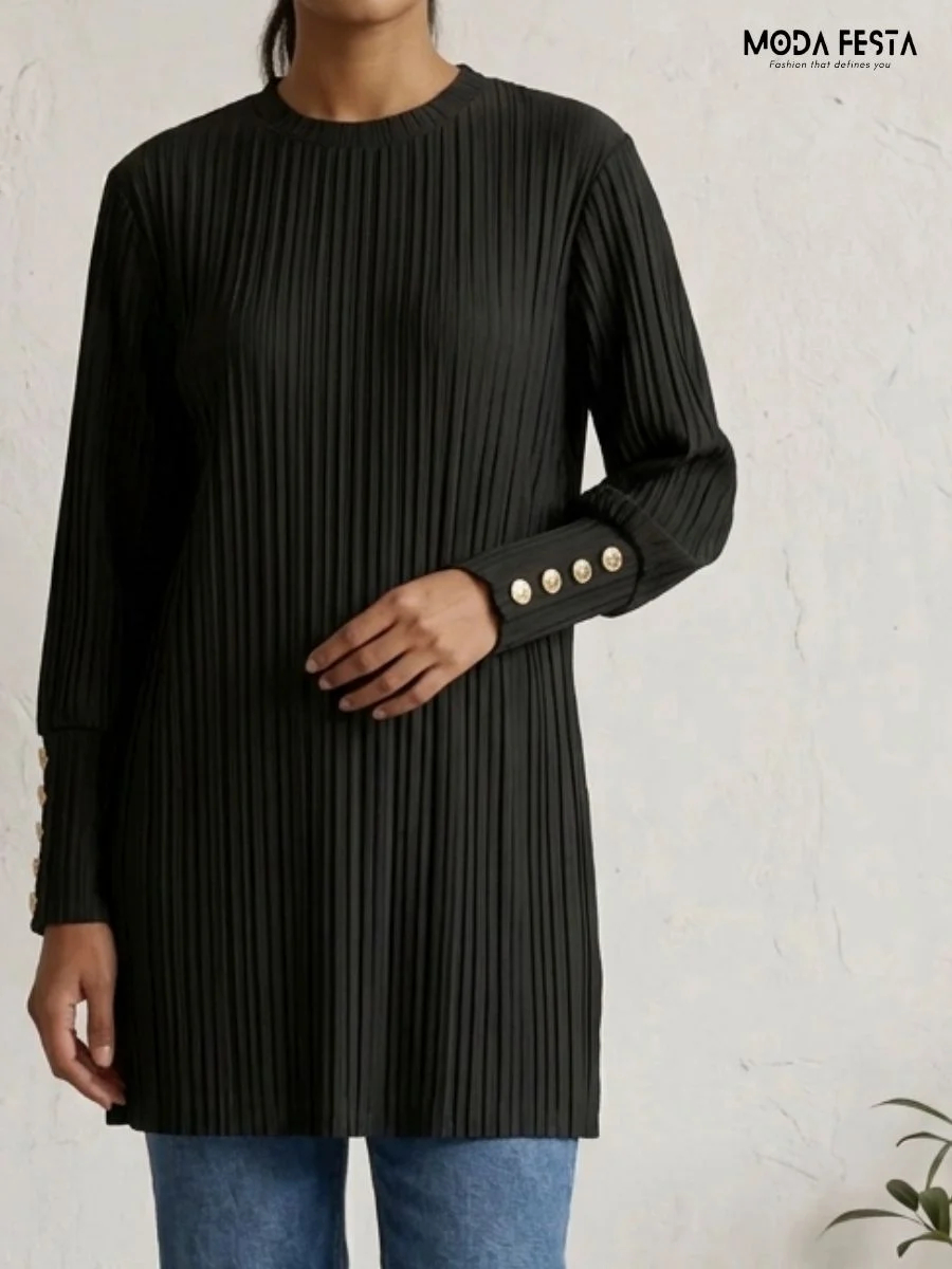 Black Pleated Tunic