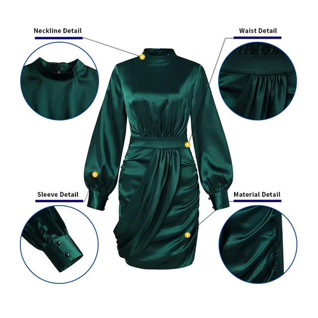 ModaFesta -ruched-one-piece-dress-green