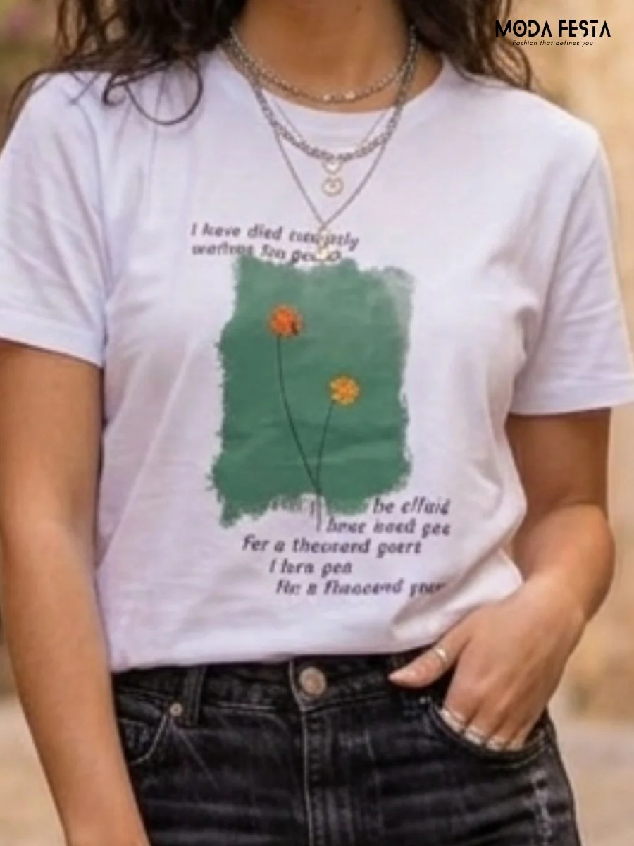 Floral Text Graphic Tee